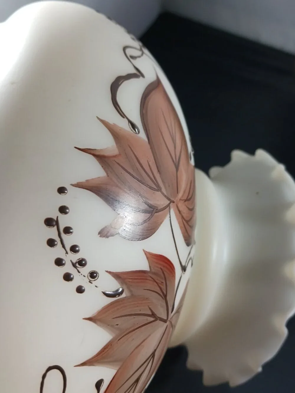 Hurricane Lamp Shades Fall Foliage Brown Leaf Design